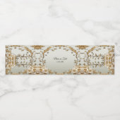 Gouden  witte bloemen waterfles etiket (Enkel label)