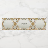 Gouden  Witte Bloemen Waterflesetiket Waterfles Etiket (Enkel label)