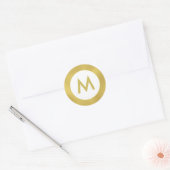 Gouden Witte Elegante Monogram Sticker Seal (Envelop)