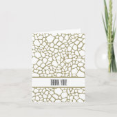 Gouden witte Giraffe print dank u Bedankkaart (Voorkant)