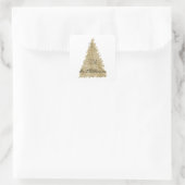 Gouden Witte Glitter Kerstboom Vierkante Sticker (Tas)