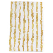 Gouden witte glitz strepen medium cadeauzakje (Achterkant)