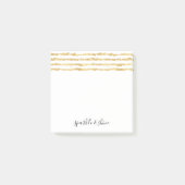 Gouden witte glitz strepen schitteren glans post-it® notes (Voorkant)