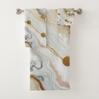 Gouden witte golven Badhanddoeken Bad Handdoek