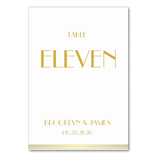 Gouden Witte Great Gatsby Huwelijks Tafel Nummers Kaart (Achterkant)