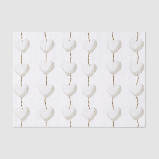 Gouden witte harten verjaardag tissuepapier (Voorkant)