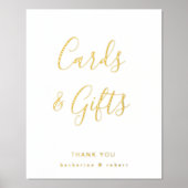 Gouden Witte Kaarten & Geschenken Bruiloft Folie Afdrukken (Voorkant)