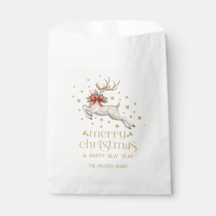 Gouden Witte Kerst Rendier Bedankzakje