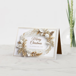 Gouden witte klassieke elegante krans feestdagen kaart