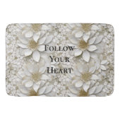 Gouden Witte Lotus Bloemen Badmat (Voorkant)
