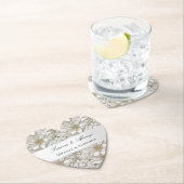 Gouden Witte Lotus Bloemen Bruidsdouche  Kartonnen Onderzetters (Insitu)