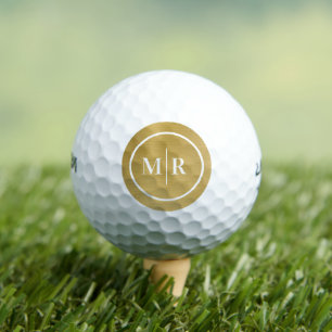 Gouden Witte Metalen Monogram Initiaal Golfballen