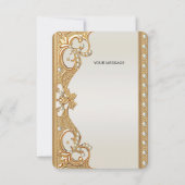 Gouden  witte parels bedankkaart (Achterkant)