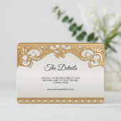 Gouden Witte Parels Detail Behuizing Kaart (Staand voorkant)