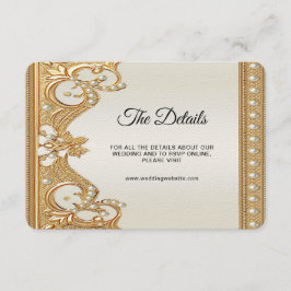 Gouden  Witte Parels Detail Behuizing Kaart