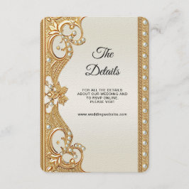 Gouden  Witte Parels Detail Behuizing Kaart