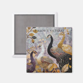 Gouden witte pauwen magneet (Voorkant / Achterkant)