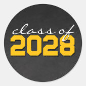 Gouden & Witte Schoolbord Afstudeer Stickers (Voorkant)