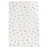 Gouden witte Stippen Medium Cadeauzakje (Voorkant)
