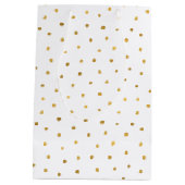 Gouden witte Stippen Medium Cadeauzakje (Achterkant)