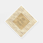 Gouden witte strepen servet (Hoek)