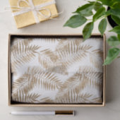 Gouden witte tropische bladeren tissuepapier (Geschenk)