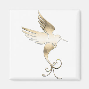 Gouden witte vogel magneet