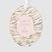 Gouden witte zebra print ornament (voorkant)