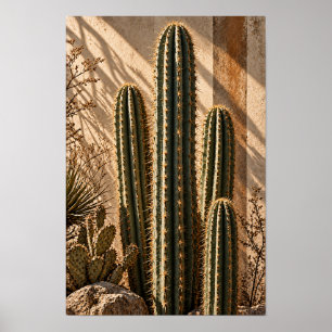 Gouden Woestijncactus Botanische Muurkunst Poster