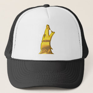 Gouden Wolf Hoofd witte en zwarte schuim trucker h Pet