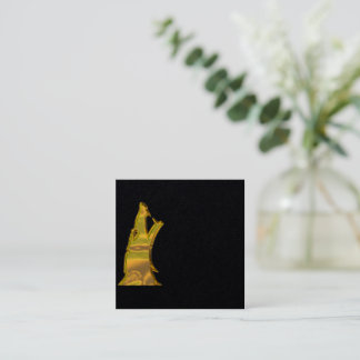 Gouden Wolfskop zwart vierkant visitekaartje verti
