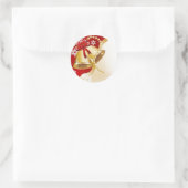 gouden xmas bell ronde sticker (Tas)