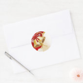 gouden xmas bell ronde sticker (Envelop)