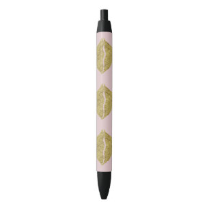 Gouden XOXO lippen Zwarte Inkt Pen