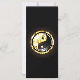 Gouden Yin Yang op zwart Kaart