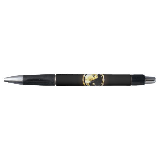 Gouden Yin Yang op zwart Pen (Voorkant)