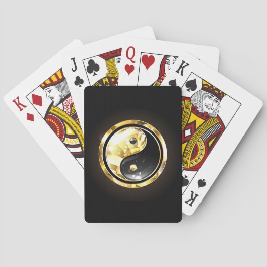 Gouden Yin Yang op zwart Pokerkaarten (Achterkant)
