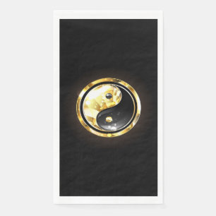 Gouden Yin Yang op zwart Servet