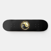 Gouden Yin Yang op zwart Skateboard (Horizontaal)