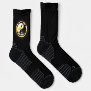 Gouden Yin Yang op zwart Sokken