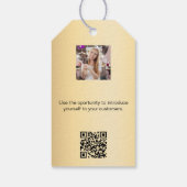 Gouden zakelijk logo foto QR-code hanglabel Cadeaulabel (Achterkant)