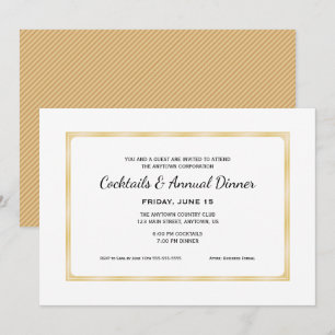 Gouden Zakelijke Professionele Cocktails & Diner Kaart