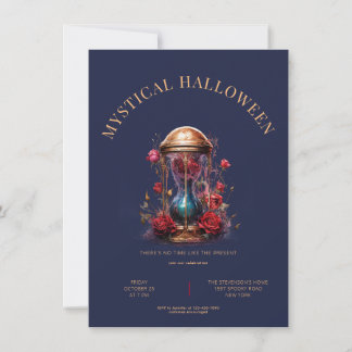 Gouden zandloper met rozen, eenvoudig & modern kaart