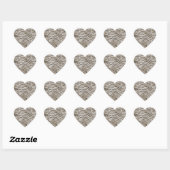 Gouden Zebra Glitzy Glam Sparkle Glitter Hart Sticker (Vel)
