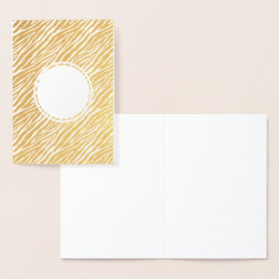 Gouden Zebra print Gepersonaliseerde Verjaardag Folie Kaarten