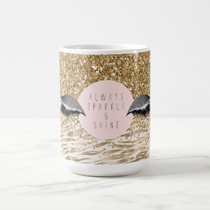 Gouden zebra print Glitzy Eyes Koffiemok