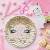 Gouden zebra print Glitzy Eyes Papieren Bordje (Feest)