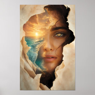 Gouden Zee Reverie Door Haar Ogen Poster