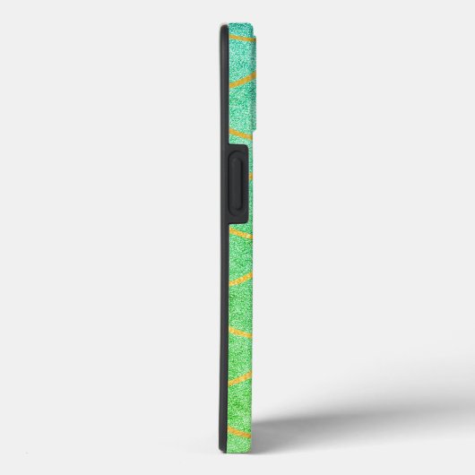 Gouden Zeemeermin Schalen Blauwgroen Patroon Monog Case-Mate iPhone Case (Achterkant / Rechts)