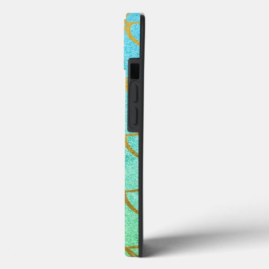 Gouden Zeemeermin Schalen Blauwgroen Patroon Monog Case-Mate iPhone Case (Achterkant / Links)